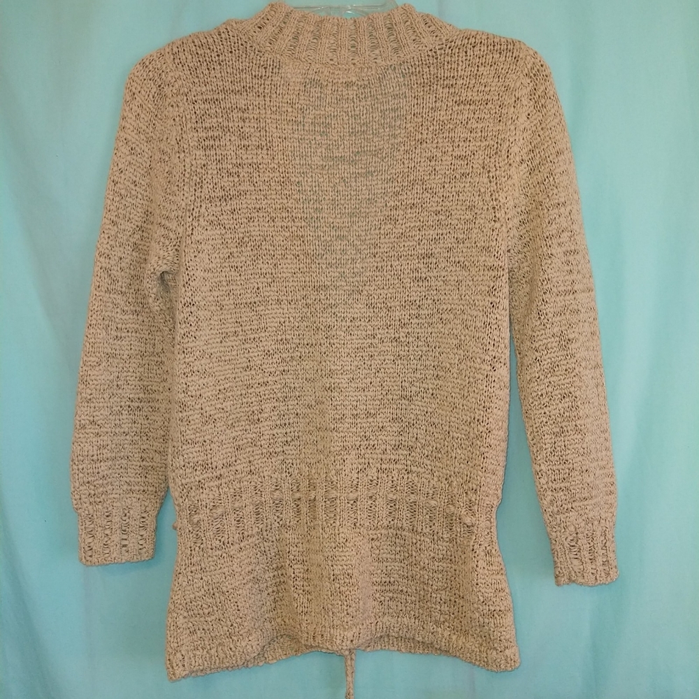 Stamp 10 ribbon dressy sweater women's medium tan sea Pebble 276 - Picture 5 of 5
